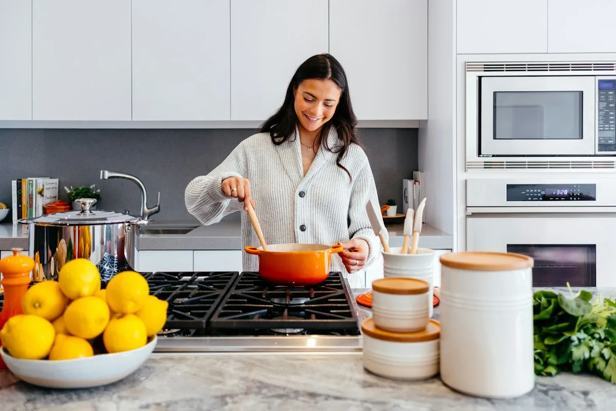 Modern kitchen range and stove repair technician ready